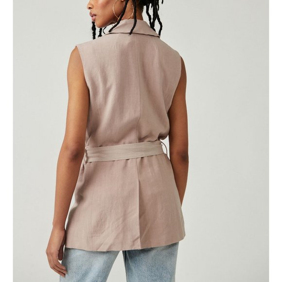 Free People Olivia Double-Breasted Vest Mauve Purple XS - Picture 5 of 10